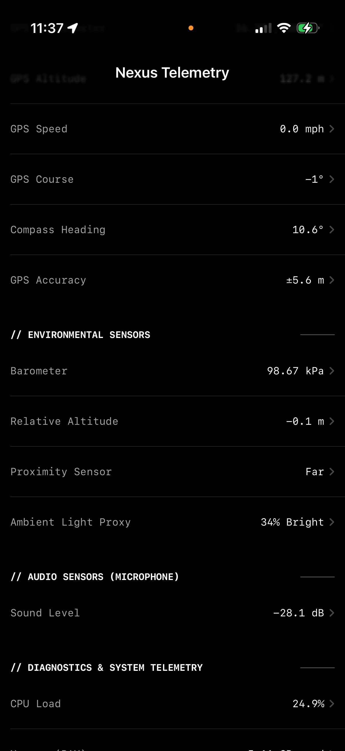 Barometer & Altitude Data